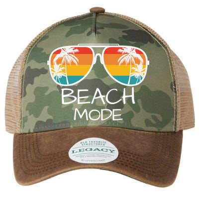 Beach Mode Vacy Mode Beach Life Vintage Sunset Beach Trip Legacy Tie Dye Trucker Hat