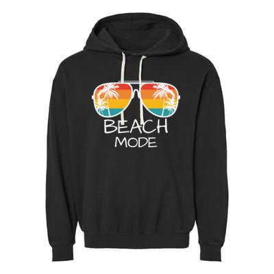 Beach Mode Vacy Mode Beach Life Vintage Sunset Beach Trip Garment-Dyed Fleece Hoodie