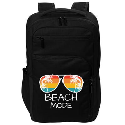 Beach Mode Vacy Mode Beach Life Vintage Sunset Beach Trip Impact Tech Backpack