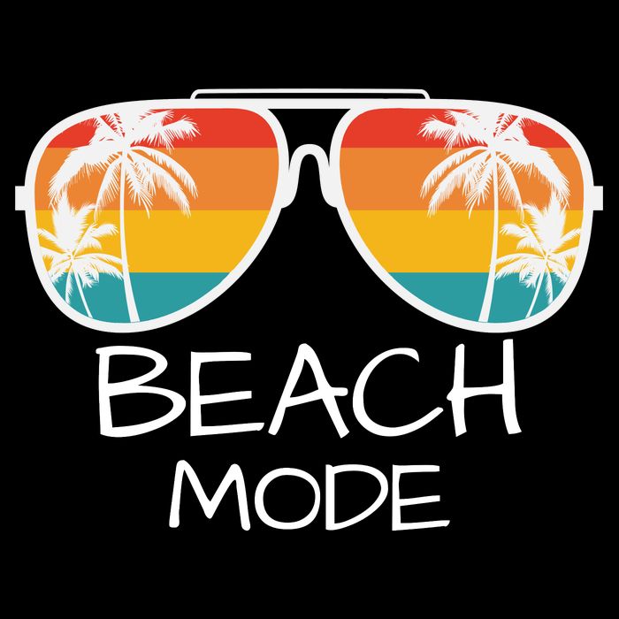 Beach Mode Vacy Mode Beach Life Vintage Sunset Beach Trip Button