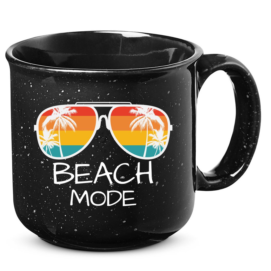 Beach Mode Vacy Mode Beach Life Vintage Sunset Beach Trip 15oz Campfire Ceramic Mug