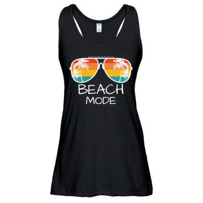 Beach Mode Vacy Mode Beach Life Vintage Sunset Beach Trip Ladies Essential Flowy Tank