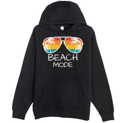 Beach Mode Vacy Mode Beach Life Vintage Sunset Beach Trip Premium Pullover Hoodie
