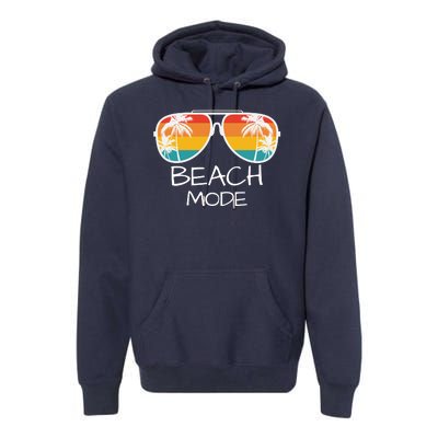 Beach Mode Vacy Mode Beach Life Vintage Sunset Beach Trip Premium Hoodie