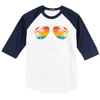 Beach Mode Vacy Mode Beach Life Vintage Sunset Beach Trip Baseball Sleeve Shirt