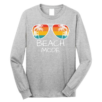 Beach Mode Vacy Mode Beach Life Vintage Sunset Beach Trip Long Sleeve Shirt