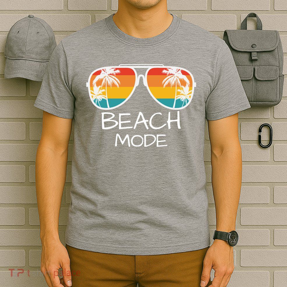 Beach Mode Vacy Mode Beach Life Vintage Sunset Beach Trip T-Shirt