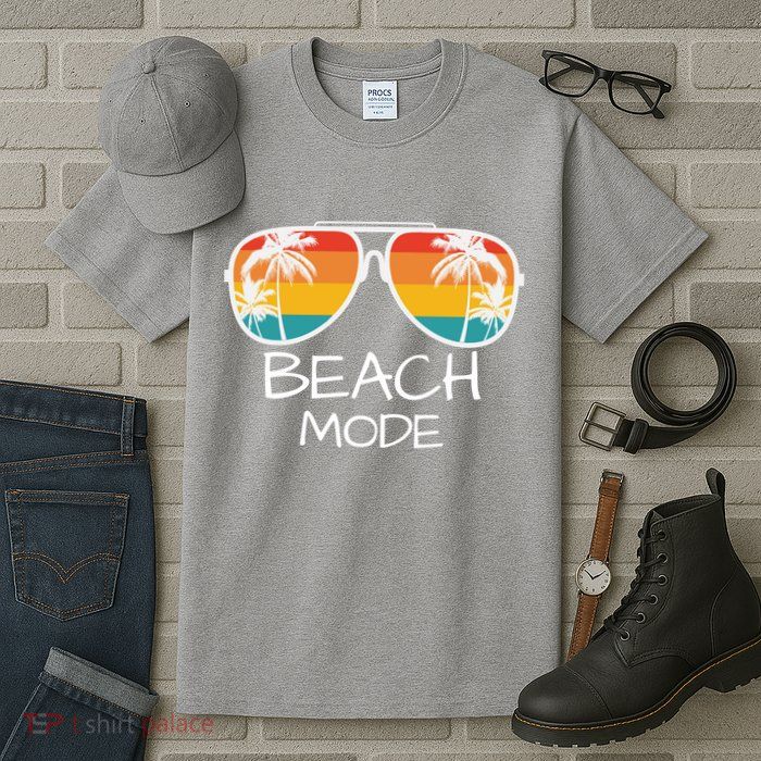 Beach Mode Vacy Mode Beach Life Vintage Sunset Beach Trip Tall T-Shirt