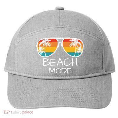 Beach Mode Vacy Mode Beach Life Vintage Sunset Beach Trip 7-Panel Snapback Hat