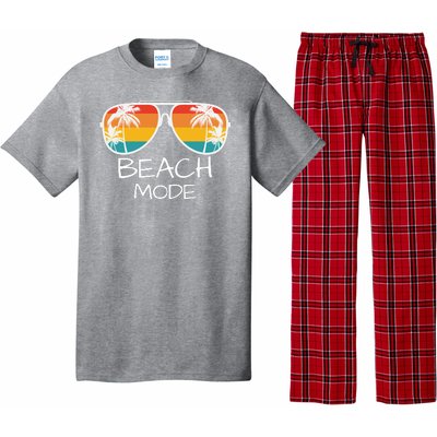 Beach Mode Vacy Mode Beach Life Vintage Sunset Beach Trip Pajama Set