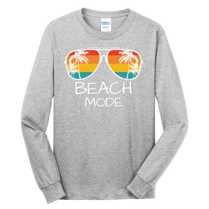 Beach Mode Vacy Mode Beach Life Vintage Sunset Beach Trip Tall Long Sleeve T-Shirt