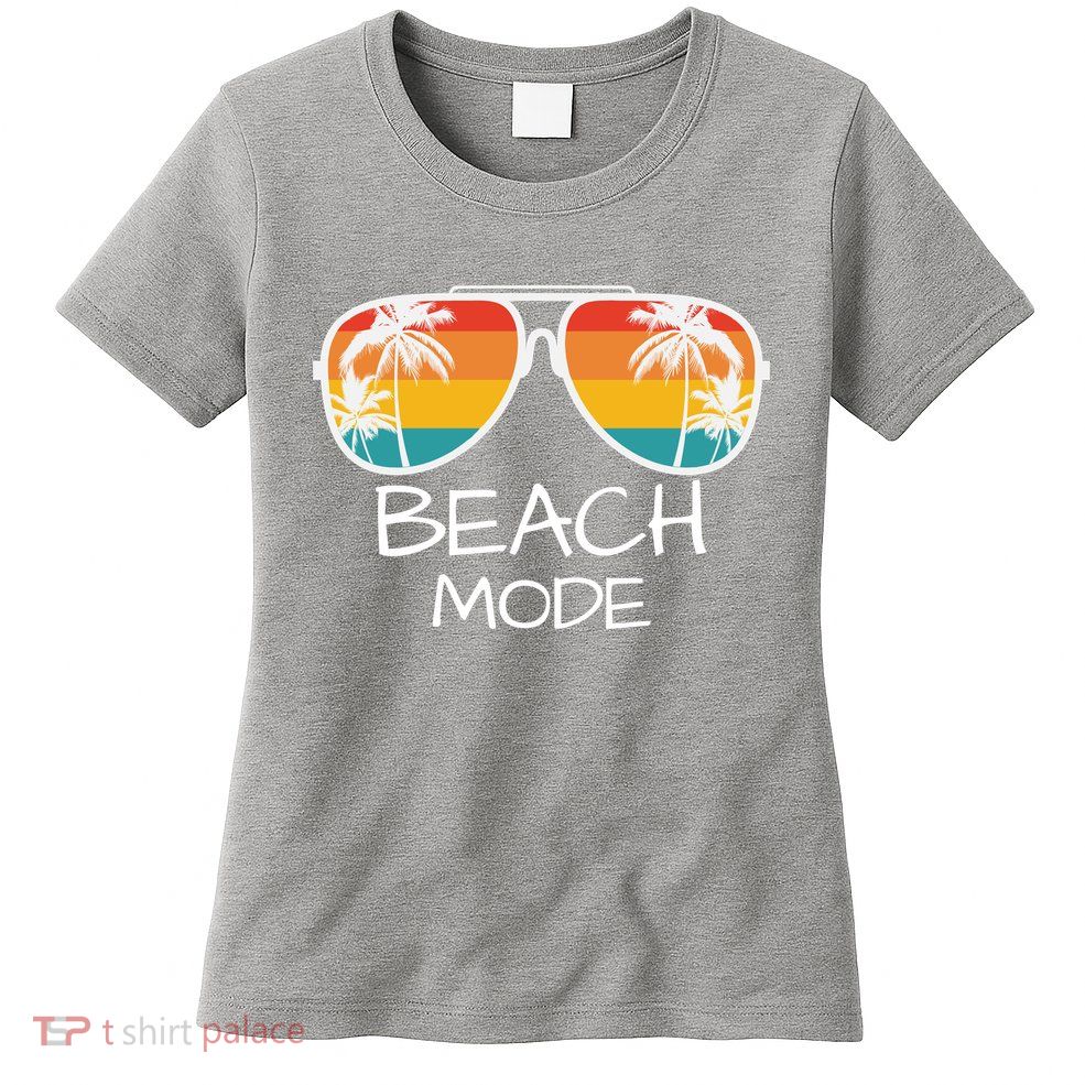 Beach Mode Vacy Mode Beach Life Vintage Sunset Beach Trip Womens T-Shirt