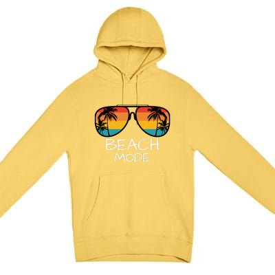 Beach Mode Vacy Mode Beach Life Vintage Sunset Beach Trip Premium Pullover Hoodie