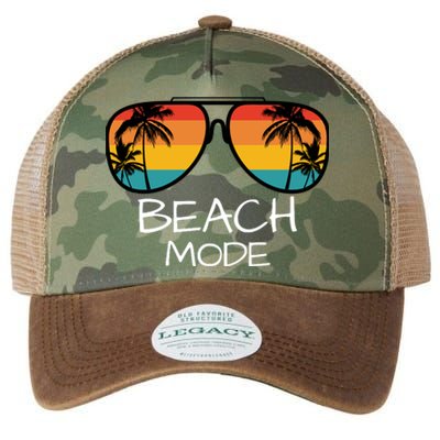 Beach Mode Vacy Mode Beach Life Vintage Sunset Beach Trip Legacy Tie Dye Trucker Hat