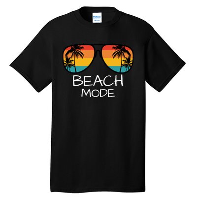 Beach Mode Vacy Mode Beach Life Vintage Sunset Beach Trip Tall T-Shirt