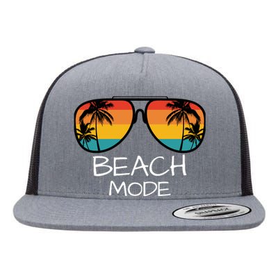 Beach Mode Vacy Mode Beach Life Vintage Sunset Beach Trip Flat Bill Trucker Hat