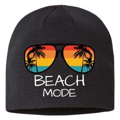 Beach Mode Vacy Mode Beach Life Vintage Sunset Beach Trip Sustainable Beanie