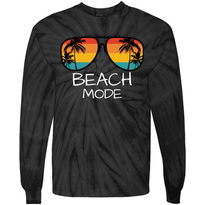 Beach Mode Vacy Mode Beach Life Vintage Sunset Beach Trip Tie-Dye Long Sleeve Shirt