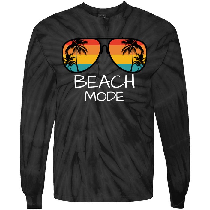 Beach Mode Vacy Mode Beach Life Vintage Sunset Beach Trip Tie-Dye Long Sleeve Shirt