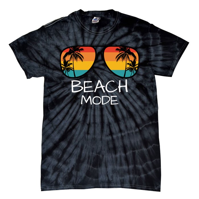 Beach Mode Vacy Mode Beach Life Vintage Sunset Beach Trip Tie-Dye T-Shirt