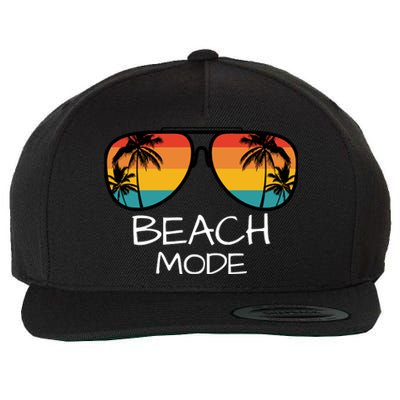 Beach Mode Vacy Mode Beach Life Vintage Sunset Beach Trip Wool Snapback Cap