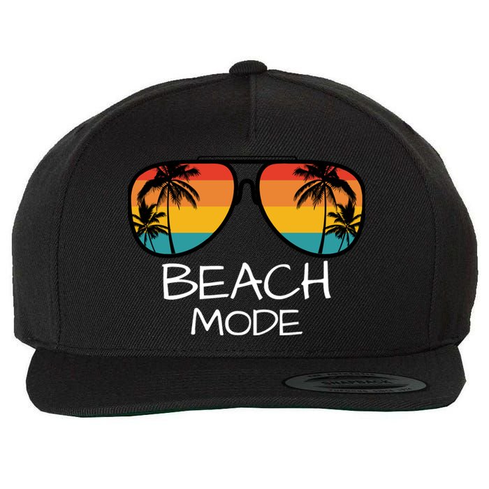 Beach Mode Vacy Mode Beach Life Vintage Sunset Beach Trip Wool Snapback Cap