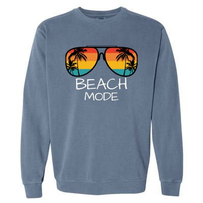 Beach Mode Vacy Mode Beach Life Vintage Sunset Beach Trip Garment-Dyed Sweatshirt