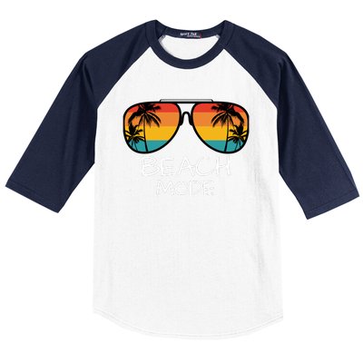 Beach Mode Vacy Mode Beach Life Vintage Sunset Beach Trip Baseball Sleeve Shirt