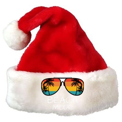 Beach Mode Vacy Mode Beach Life Vintage Sunset Beach Trip Premium Christmas Santa Hat