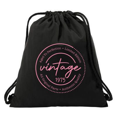 Birthday Mom Vintage 1975 Birthday Mom Gift 48th Birthday Drawstring Bag
