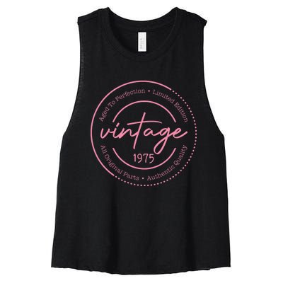 Birthday Mom Vintage 1975 Birthday Mom Gift 48th Birthday Women's Racerback Cropped Tank