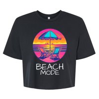 Beach Mode Vacy Mode Beach Life Vacation Mode Vintage Sunset Beach Trip Bella+Canvas Jersey Crop Tee