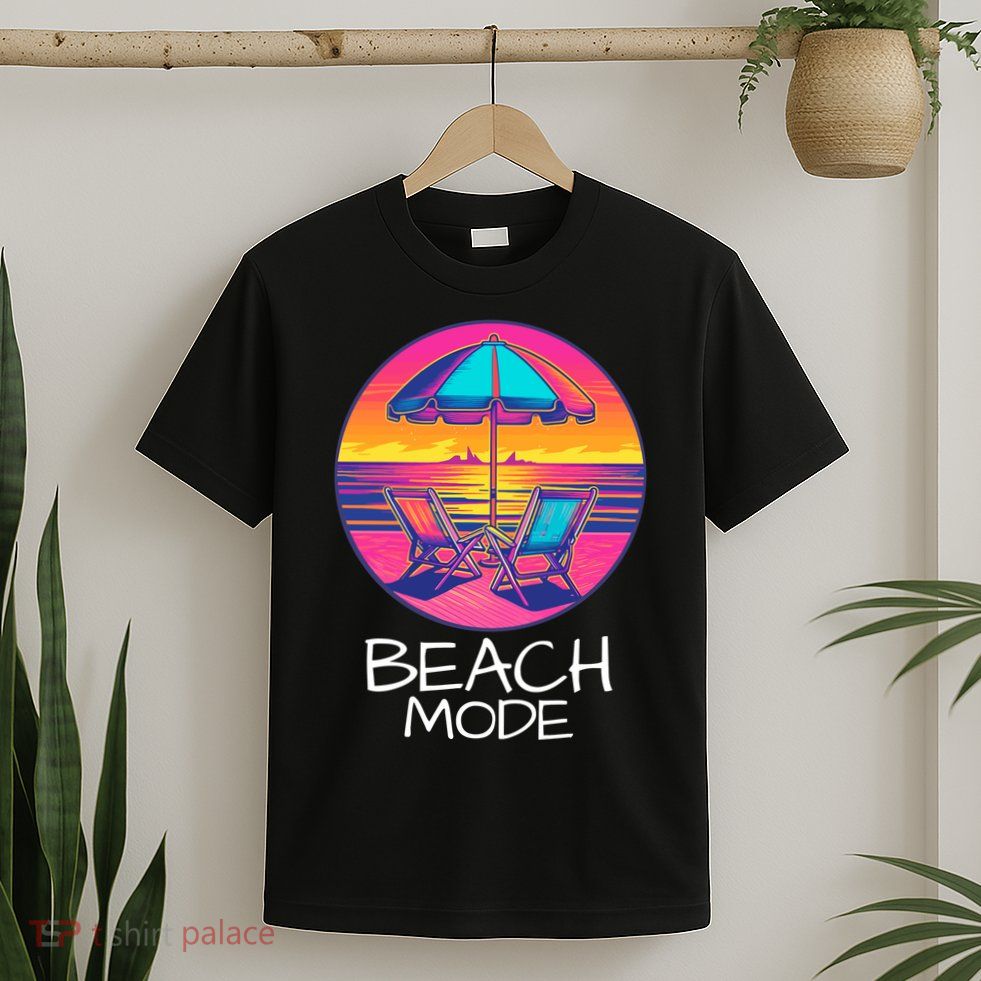 Beach Mode Vacy Mode Beach Life Vacation Mode Vintage Sunset Beach Trip T-Shirt