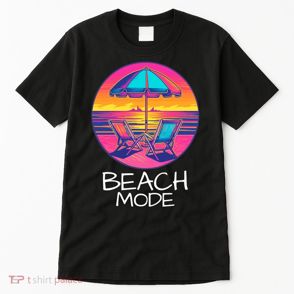 Beach Mode Vacy Mode Beach Life Vacation Mode Vintage Sunset Beach Trip Tall T-Shirt