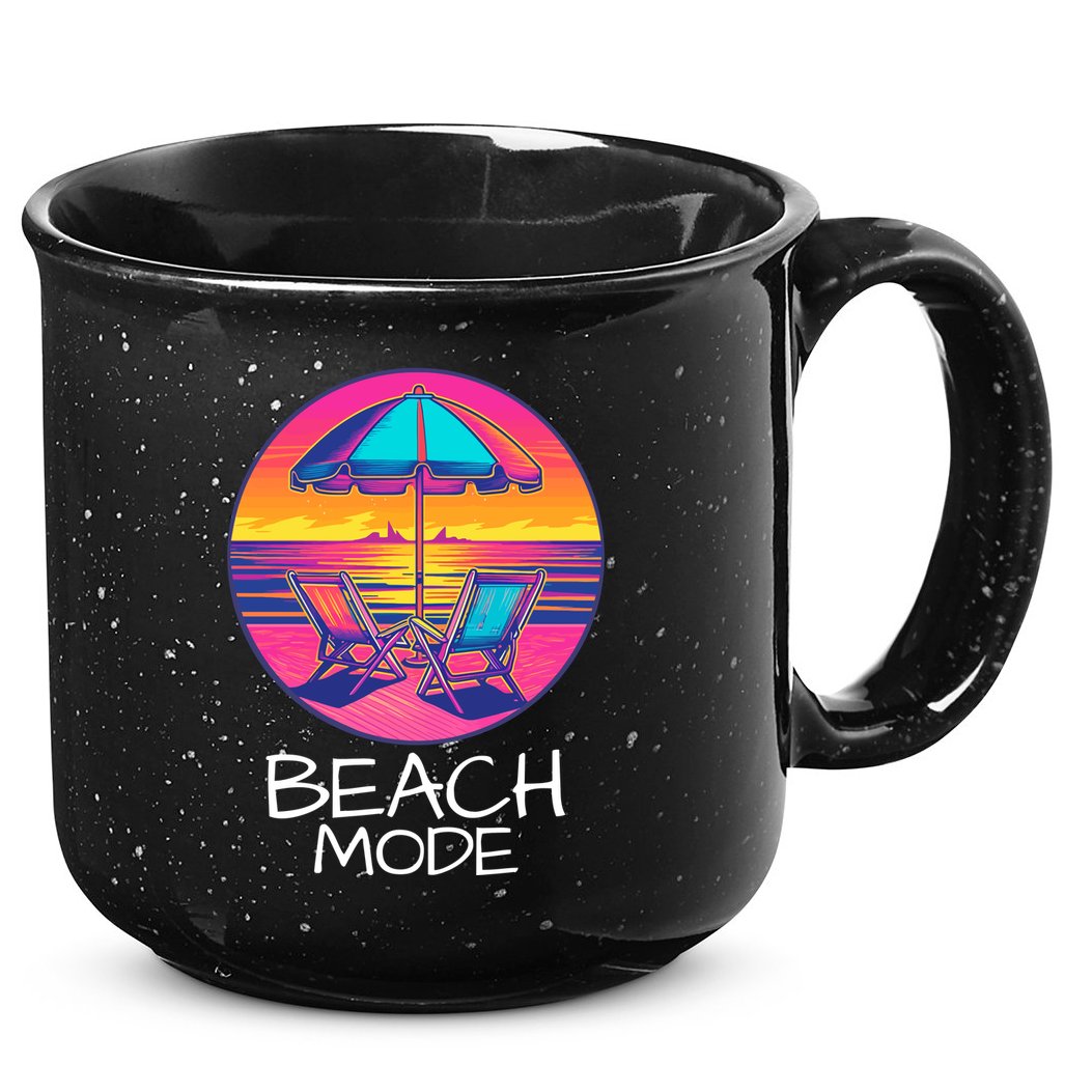 Beach Mode Vacy Mode Beach Life Vacation Mode Vintage Sunset Beach Trip 15oz Campfire Ceramic Mug