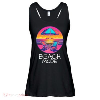 Beach Mode Vacy Mode Beach Life Vacation Mode Vintage Sunset Beach Trip Ladies Essential Flowy Tank