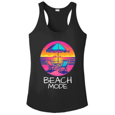 Beach Mode Vacy Mode Beach Life Vacation Mode Vintage Sunset Beach Trip Ladies PosiCharge Competitor Racerback Tank