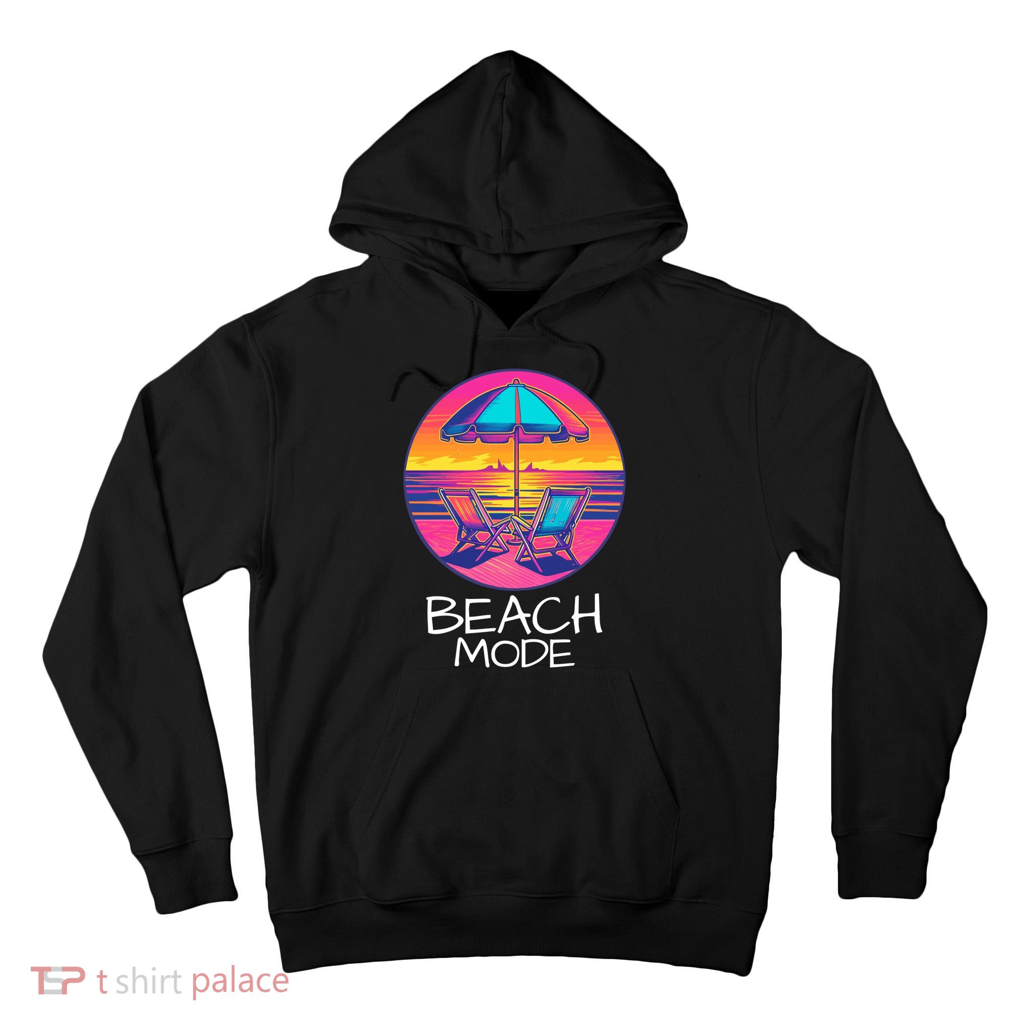 Beach Mode Vacy Mode Beach Life Vacation Mode Vintage Sunset Beach Trip Tall Hoodie