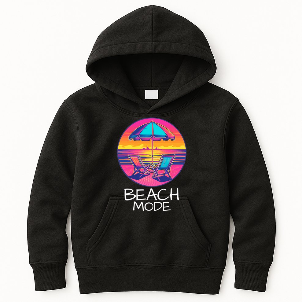 Beach Mode Vacy Mode Beach Life Vacation Mode Vintage Sunset Beach Trip Kids Hoodie