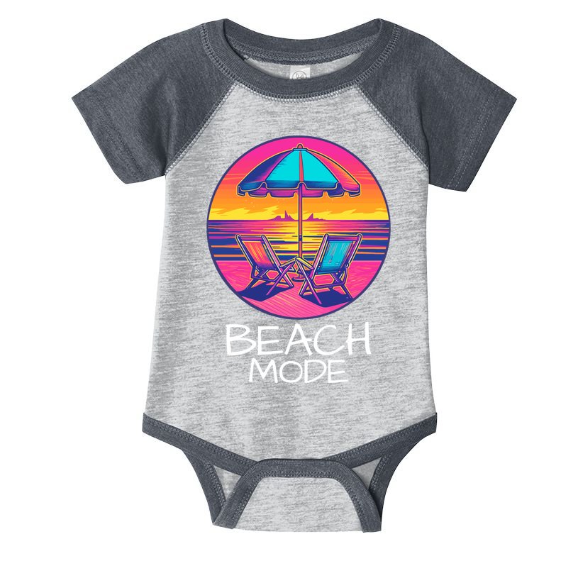 Beach Mode Vacy Mode Beach Life Vacation Mode Vintage Sunset Beach Trip Infant Baby Jersey Bodysuit