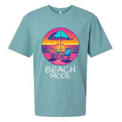 Beach Mode Vacy Mode Beach Life Vacation Mode Vintage Sunset Beach Trip Sueded Cloud Jersey T-Shirt