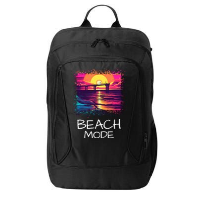 Beach Mode Vacy Mode Beach Life Vacation Mode Vintage Sunset Beach Trip City Backpack