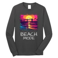 Beach Mode Vacy Mode Beach Life Vacation Mode Vintage Sunset Beach Trip Long Sleeve Shirt