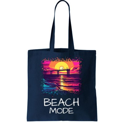 Beach Mode Vacy Mode Beach Life Vacation Mode Vintage Sunset Beach Trip Tote Bag