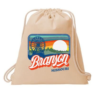 Branson Missouri Vintage 80s Style Retro Distressed Drawstring Bag