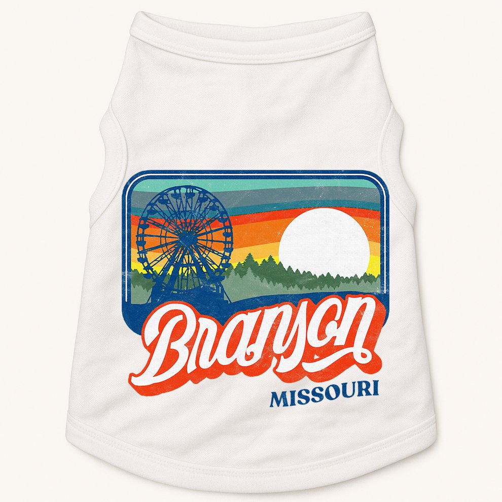 Branson Missouri Vintage 80s Style Retro Distressed Doggie Tank
