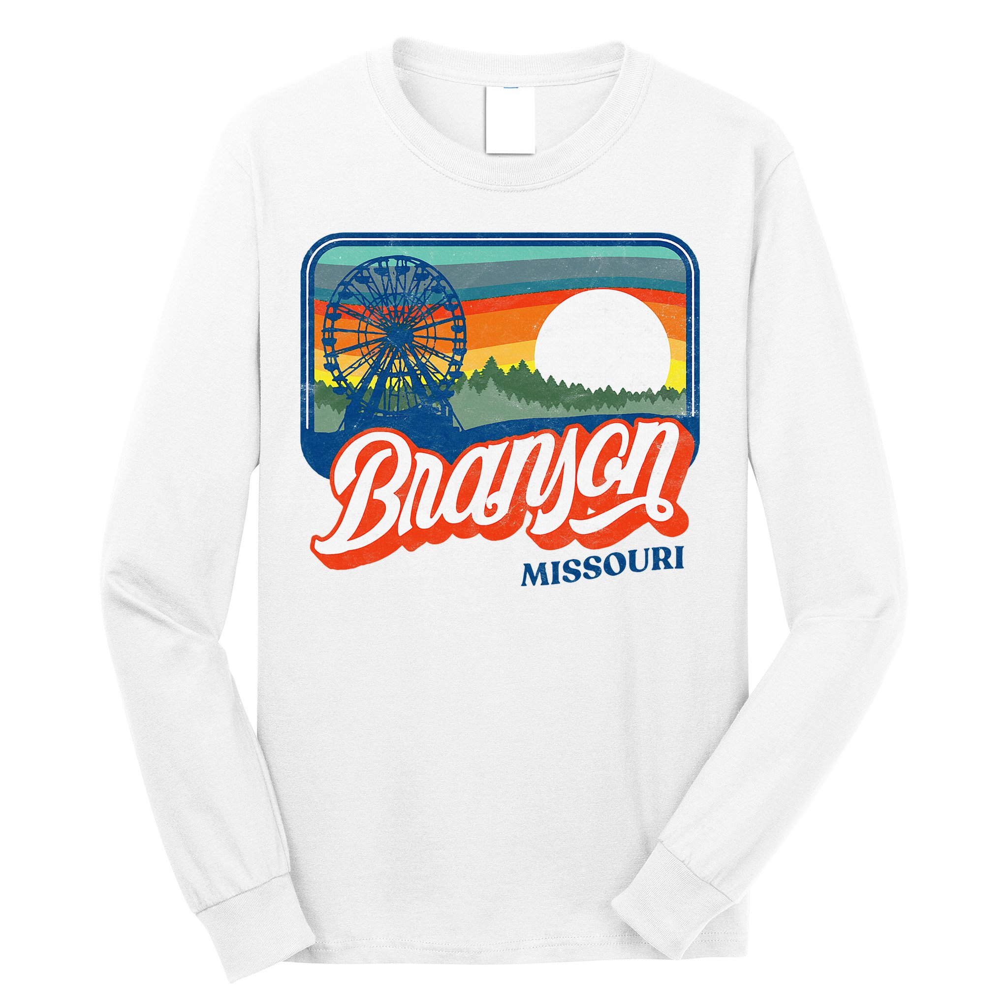 Branson Missouri Vintage 80s Style Retro Distressed Long Sleeve Shirt