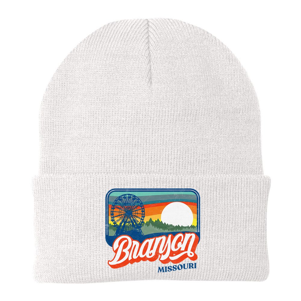 Branson Missouri Vintage 80s Style Retro Distressed Beanie
