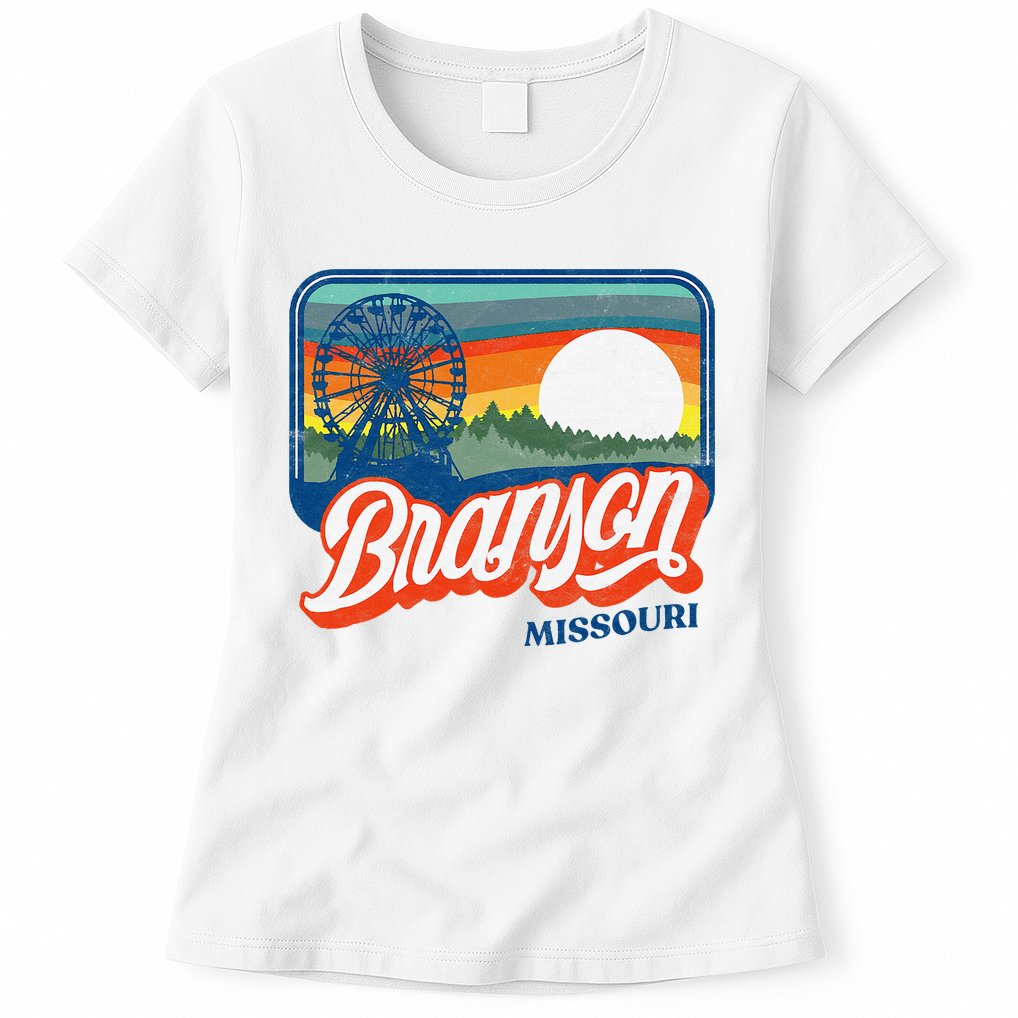 Branson Missouri Vintage 80s Style Retro Distressed Womens T-Shirt