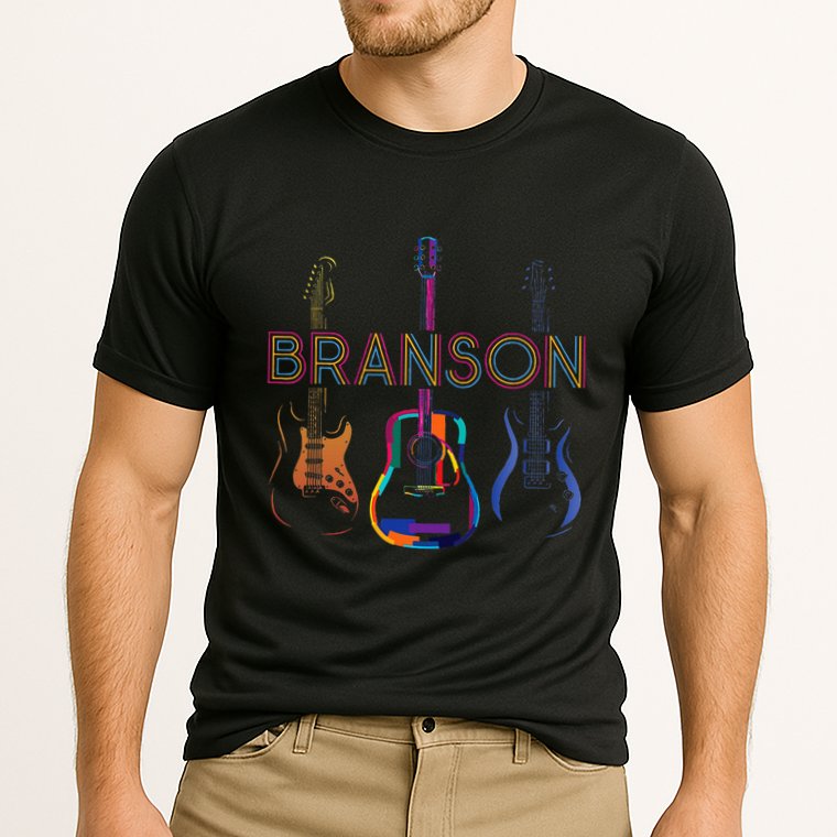 Branson Missouri Vacation Music Guitar Souvenir Cooling Performance Crew T-Shirt